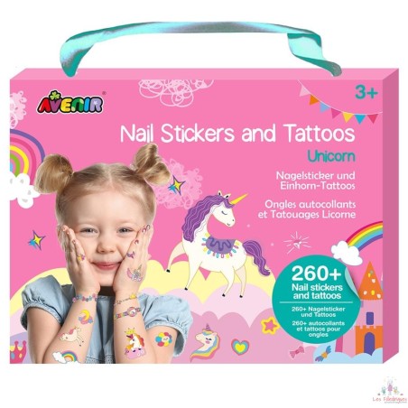 Tatouages et autocollants pour ongles Licornes