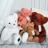 Ours en peluche marron clair assis - LE NOUNOURS - 40 cm