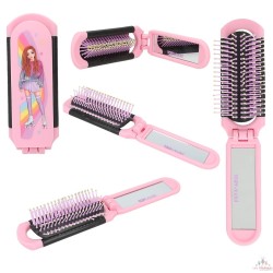 Brosse à cheveux pliante à tige TOPModel avec miroir