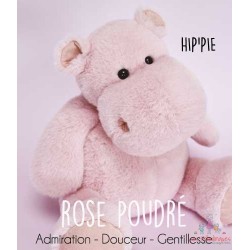 Peluche Hippopotame HIP'PIE - Rose poudré - 25 cm