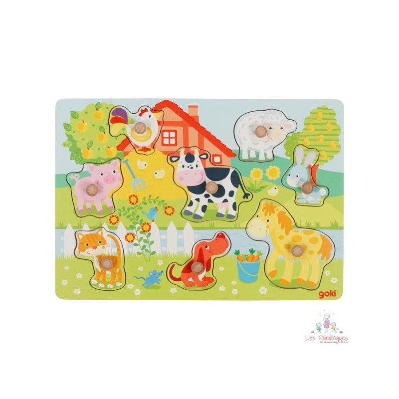 Ferme animaux, puzzle à encastrements