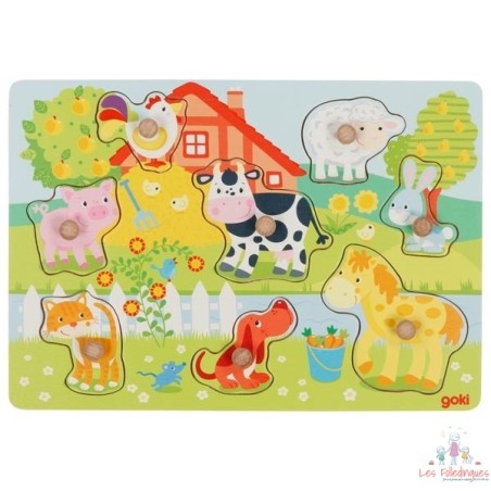 Ferme animaux, puzzle à encastrements