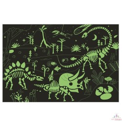 Puzzle géant 100 pièces qui brillent dans le noir – Dinosaures