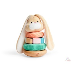 Lapin à empiler en bois et tissu