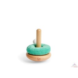 Lapin à empiler en bois et tissu