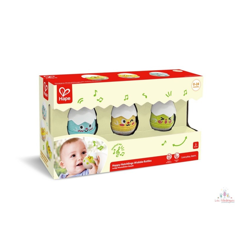 Set de 3 hochets poussins