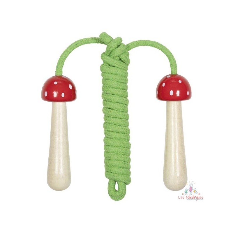 Corde à sauter champignon, avec manches en bois