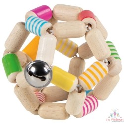 Hochet balle flexible, rayé
