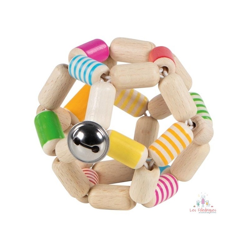 Hochet balle flexible, rayé