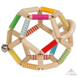 Hochet balle flexible, rayée