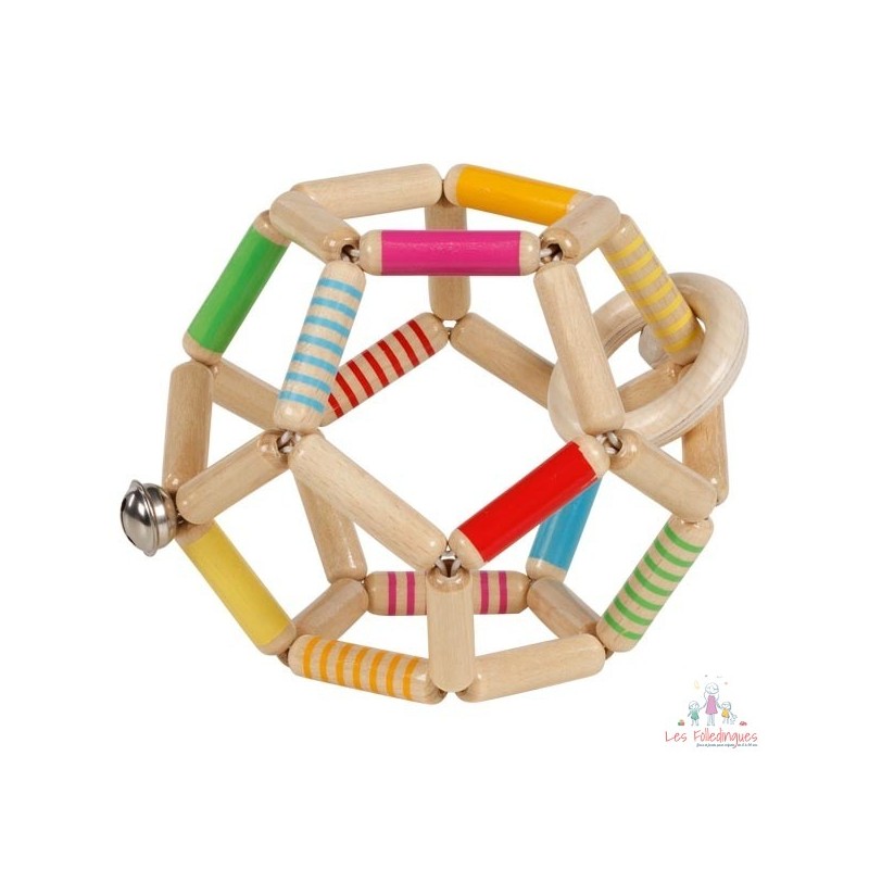 Hochet balle flexible, rayée