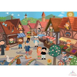 Puzzle 2 x 24 pièces - Ferme et Ville