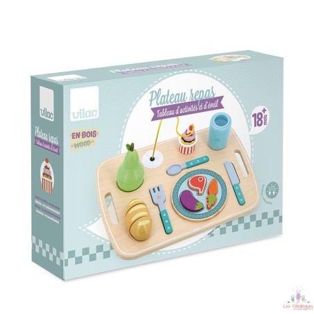 Jeu d’éveil en bois, Plateau repas multi-activités
