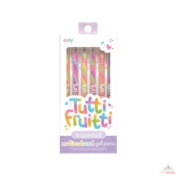 Stylos gel parfumés Tutti Frutti - Multicolores - Lot de 6