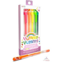 Stylos gel parfumés Yummy Yummy - Néon - Lot de 6
