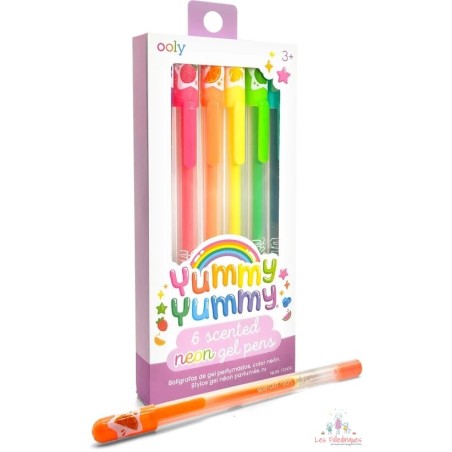 Stylos gel parfumés Yummy Yummy - Néon - Lot de 6