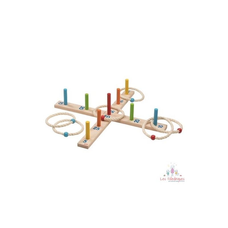 Jeu de lancer d'anneaux avec 6 anneaux en sisal